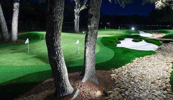 Golf court with artificial turf Golf court with artificial turf