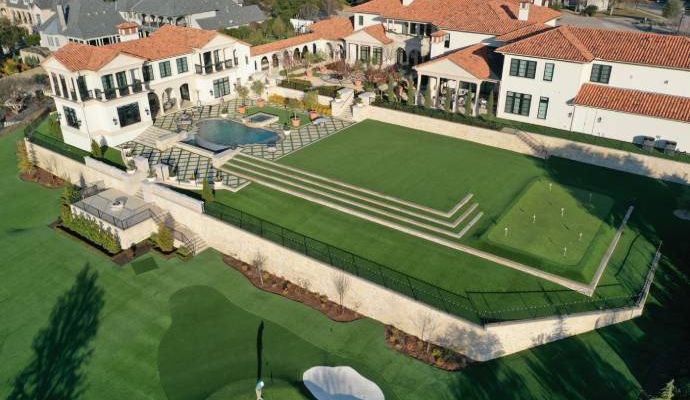 Installed artificial grass for whole residential lawns