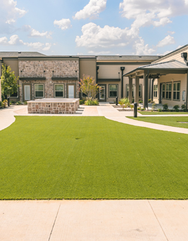 Modern Apartment Buildings Landscaped Courtyard
