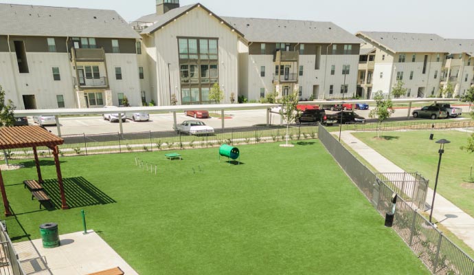 Multi-Family Living Space with Synthetic Grass