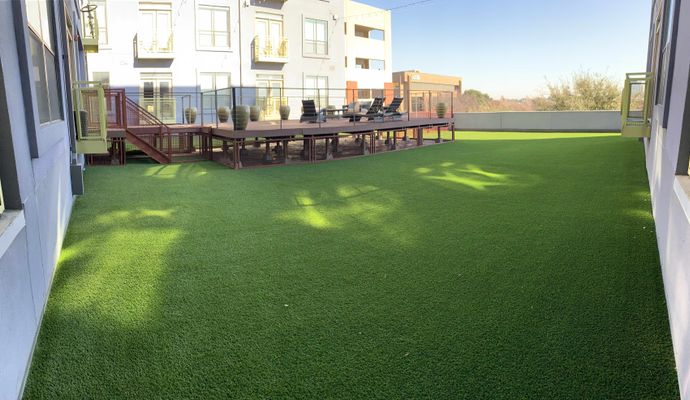 Luxurious rooftop with synthetic turf