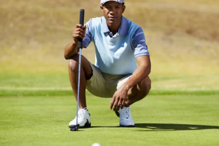 Golfer Putting Green Putter Golf Ball