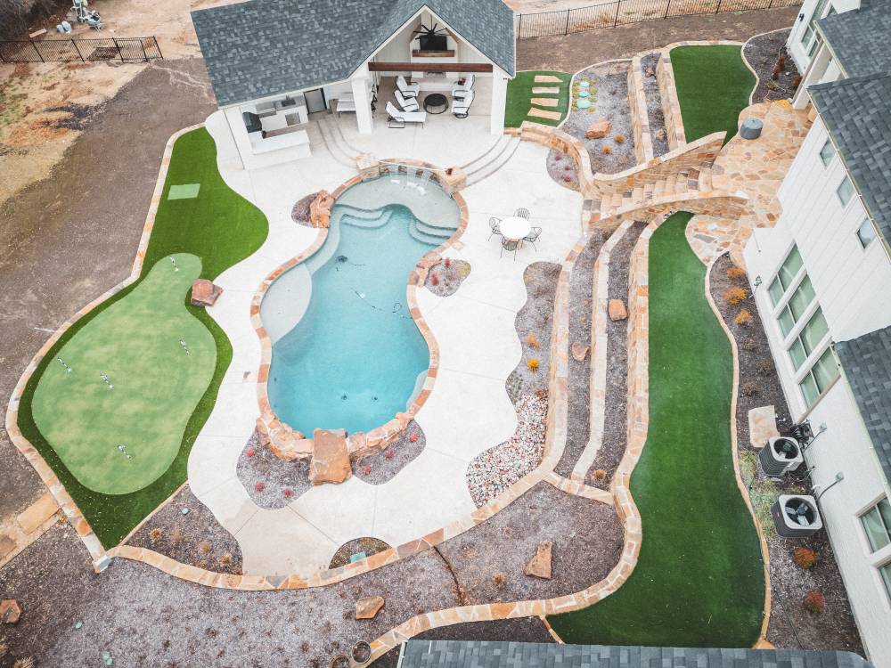Residential Pool Areas with Putting Greens