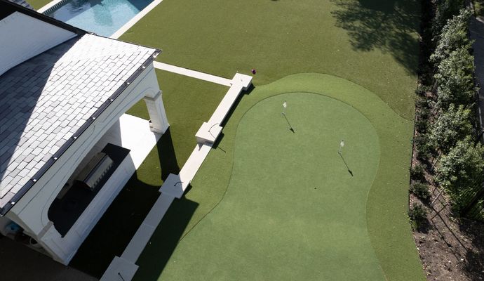 Residential backyard golf field